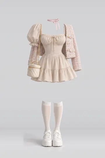 春装 · SPR-0004 · 米色、迷你、连衣裙